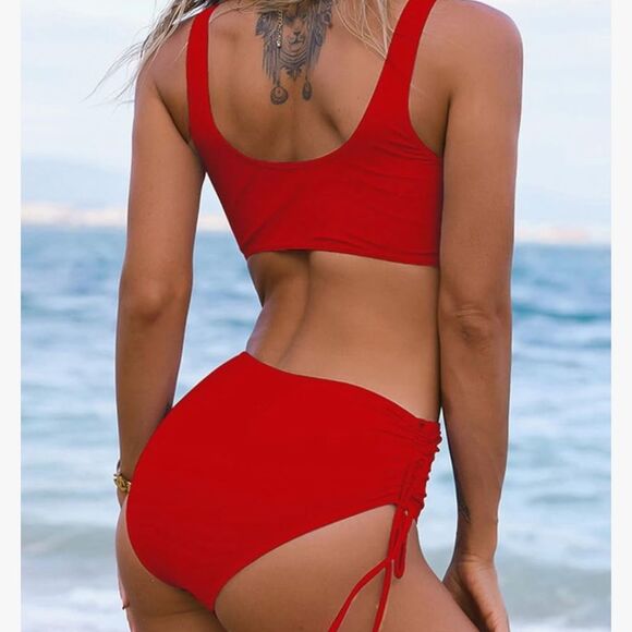NWOT size small full coverage red bikini - Picture 3 of 3